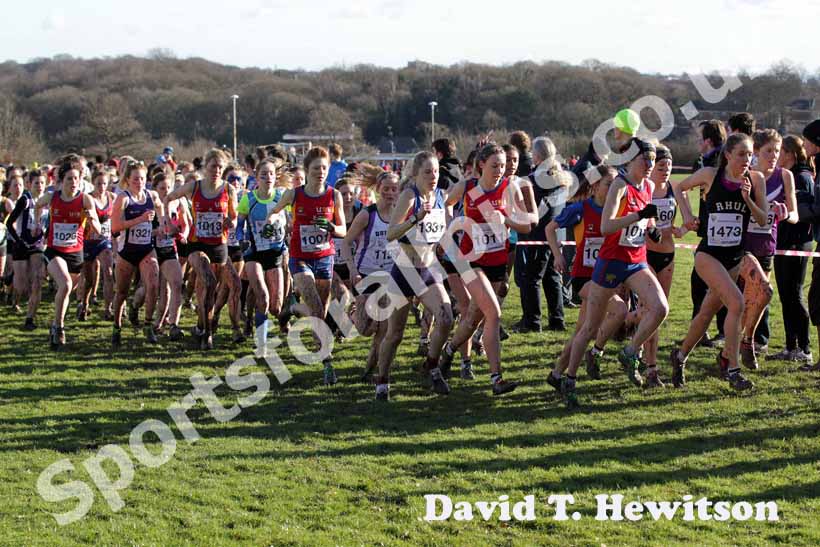 Soon after the start of the womens 2013 BUCS Cross Country Championships.
